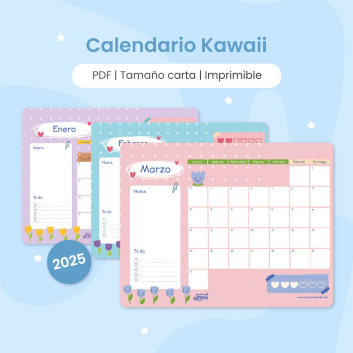 Calendario Kawaii 2025