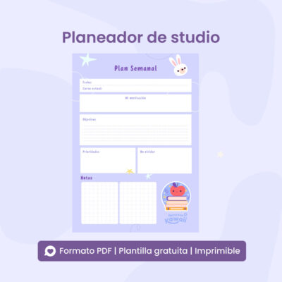 Planeador sencillo de estudio